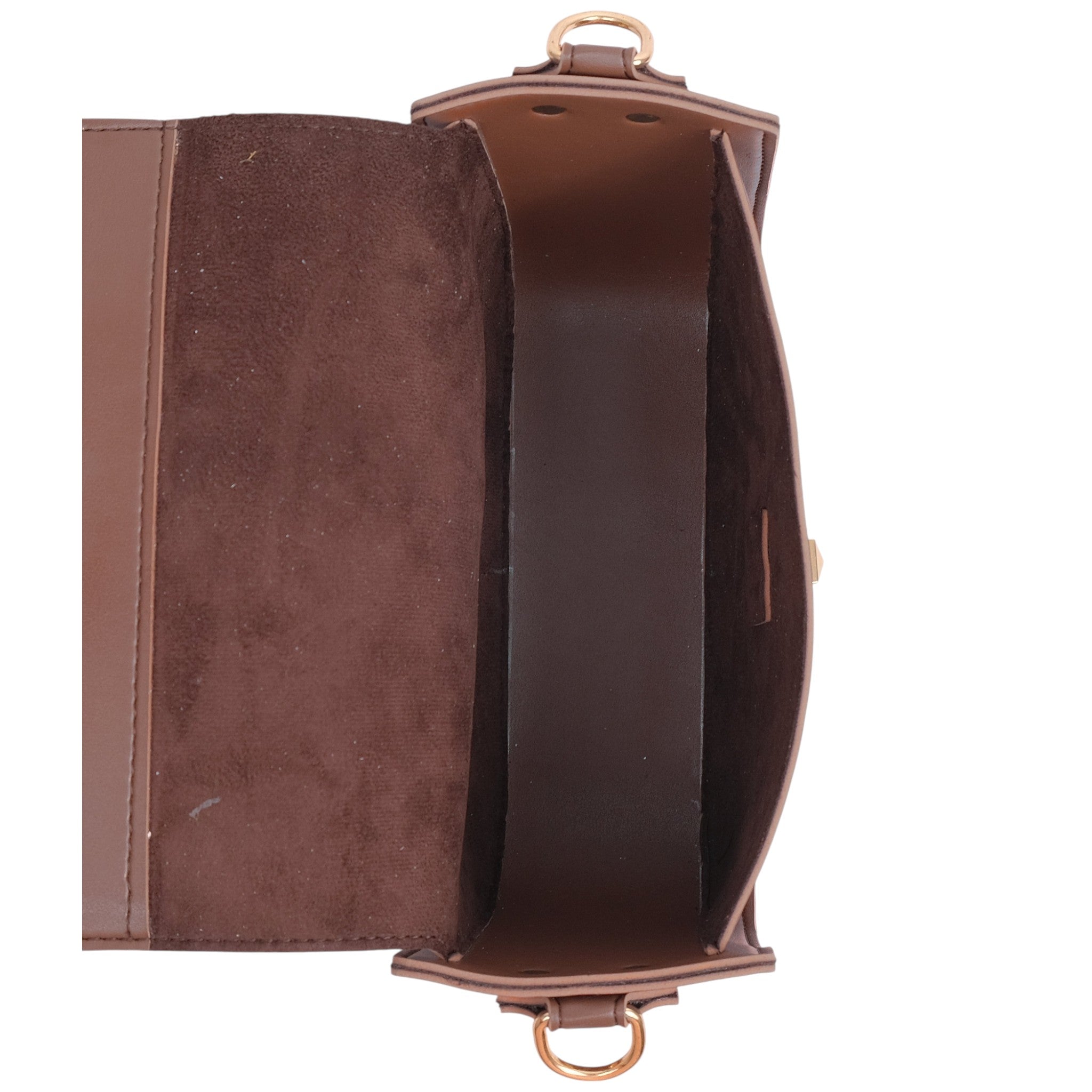 Baubles Bags Dark Brown Faux Leather Saddle Bag With Twist Lock